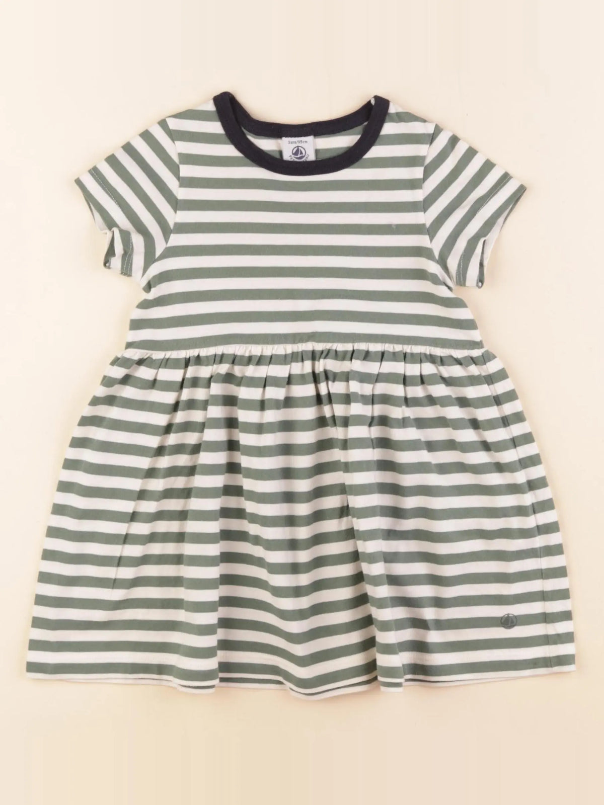 Petit Bateau - robe vert - 3 ans