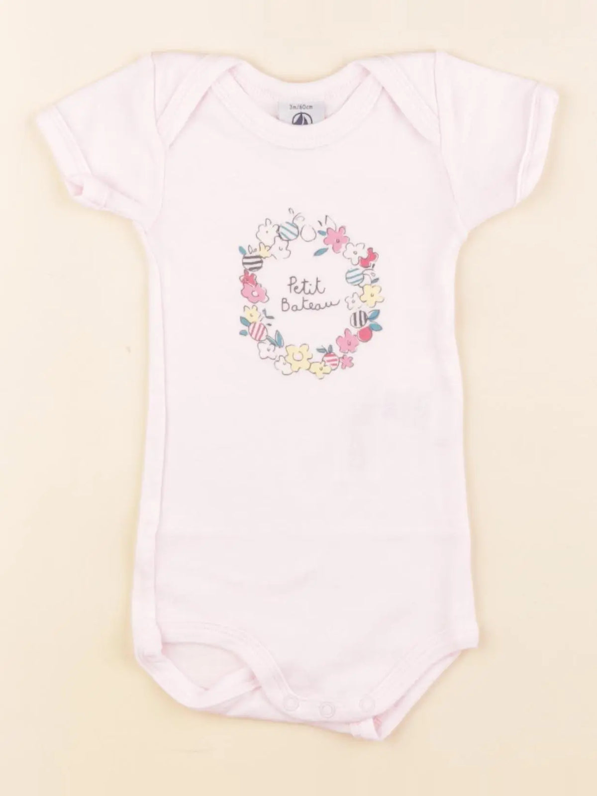 Petit Bateau - body rose - 3 mois