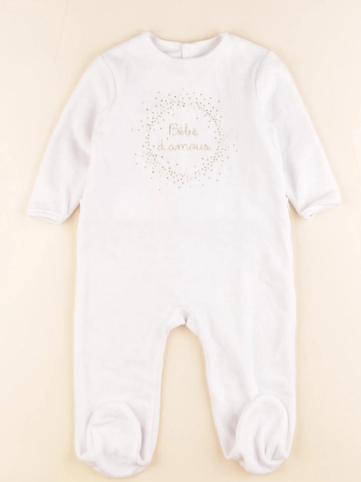 Carrément Beau - pyjama velours blanc - 12 mois
