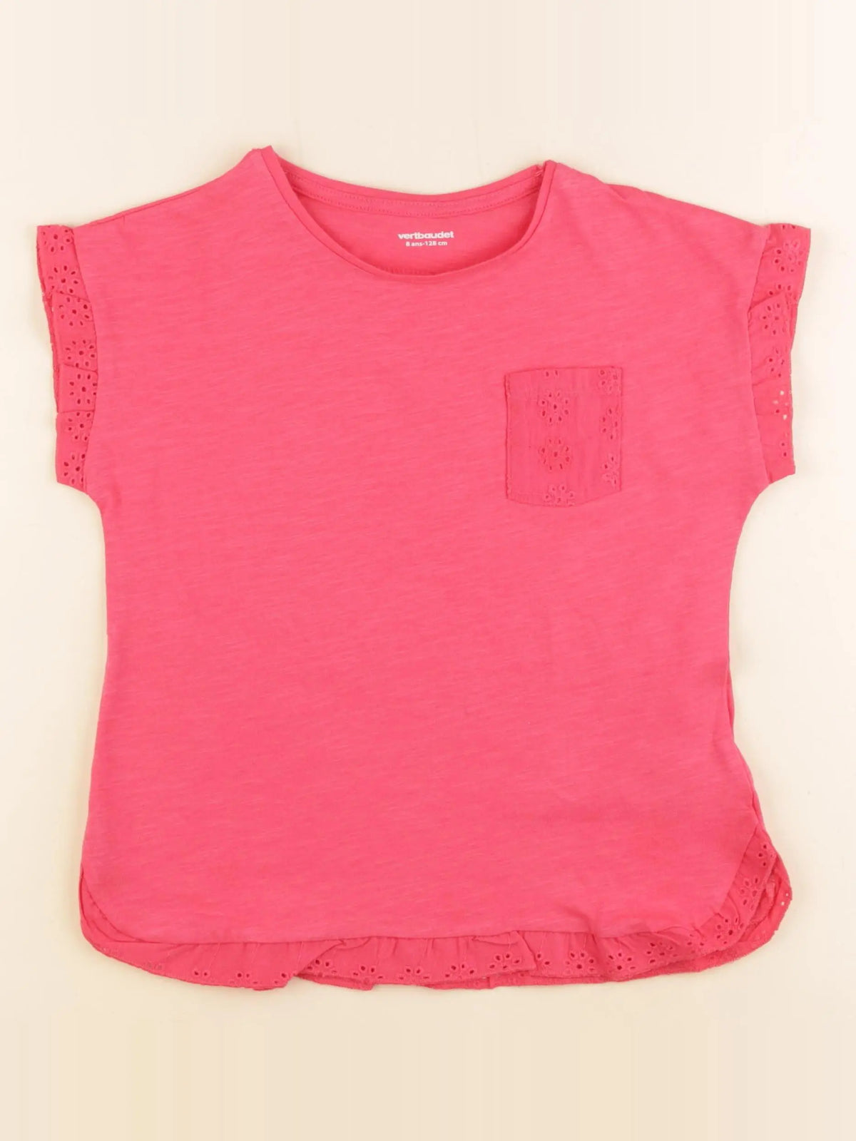 Vertbaudet - tee-shirt rose - 8 ans