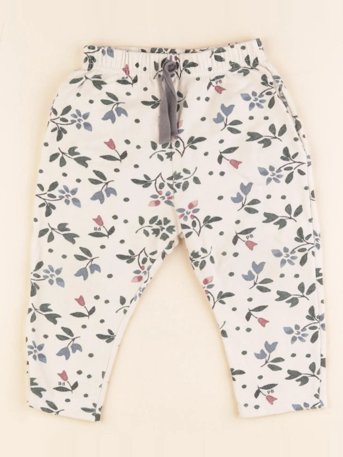 Petit Bateau - pantalon beige, vert - 18 mois