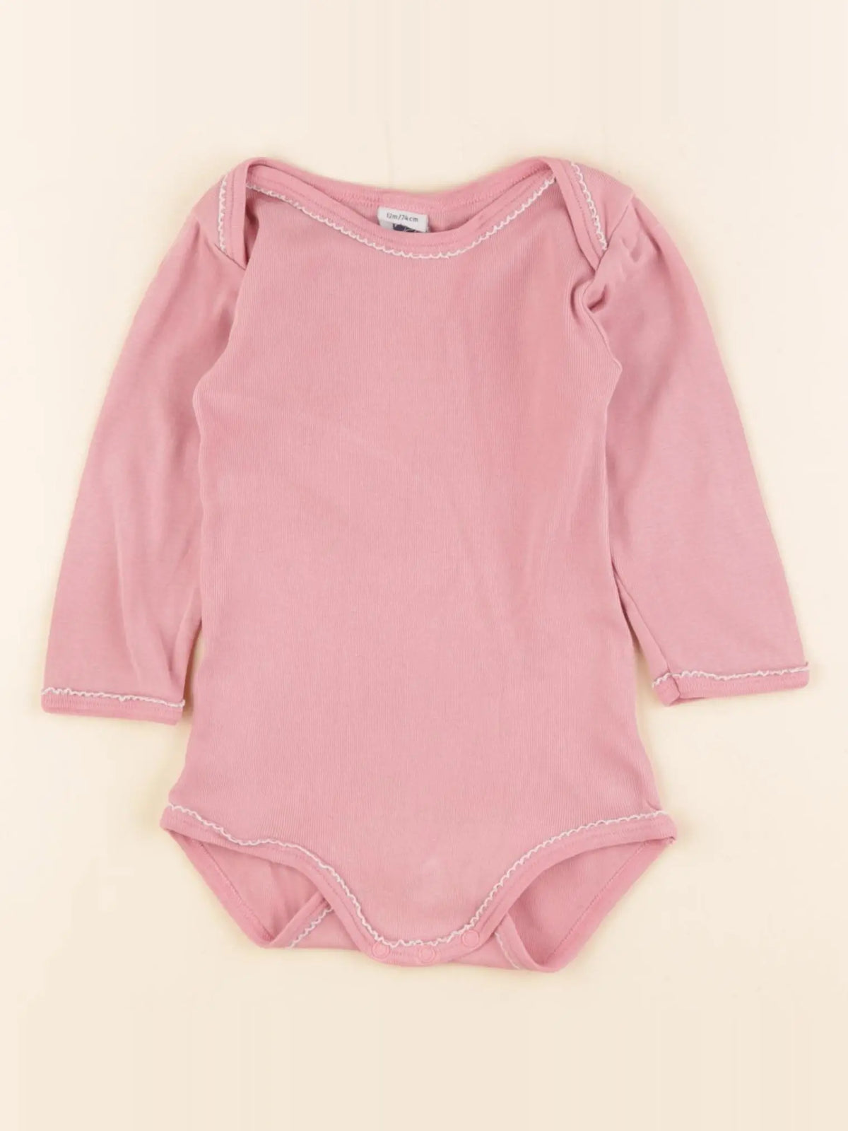 Petit Bateau - body rose - 12 mois