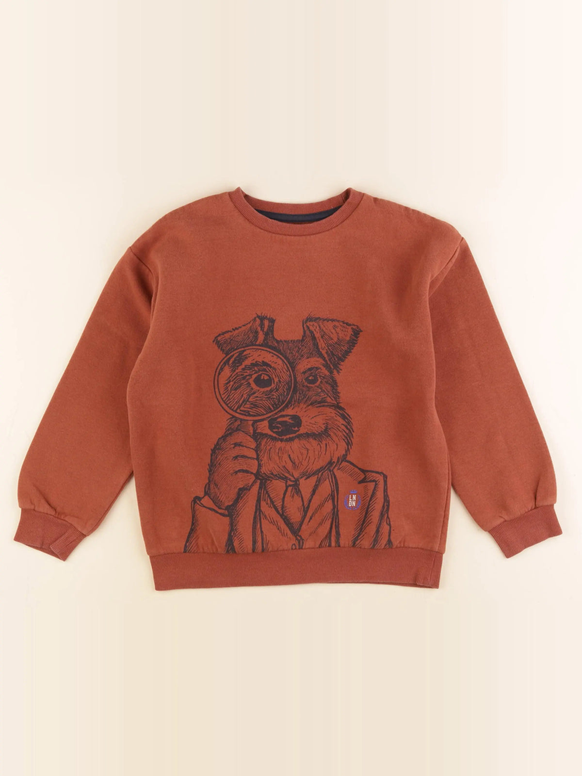 Vertbaudet - sweat marron - 8 ans