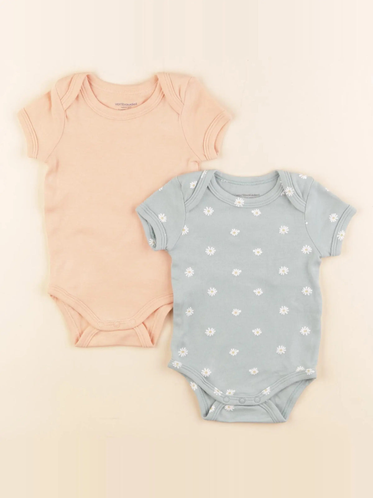 Vertbaudet - lot de 2 bodies en coton multicolore - 3 mois