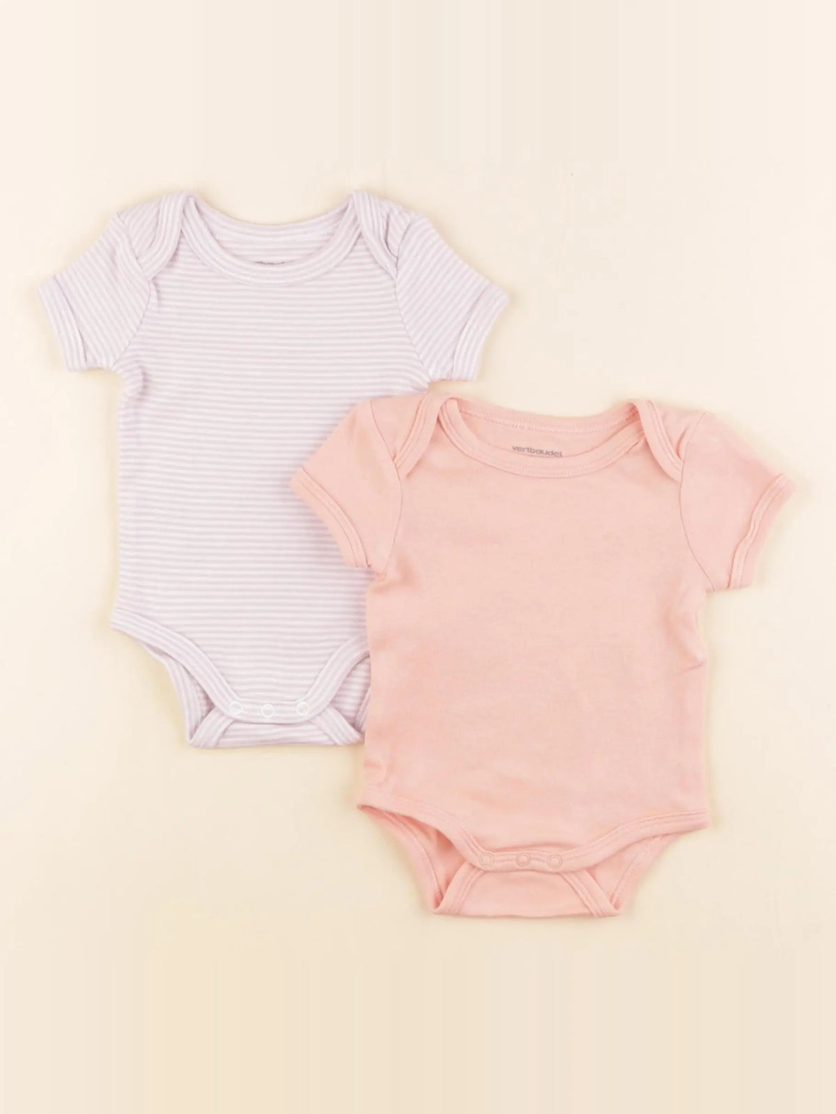 Vertbaudet - lot de 2 bodies en coton multicolore - 3 mois