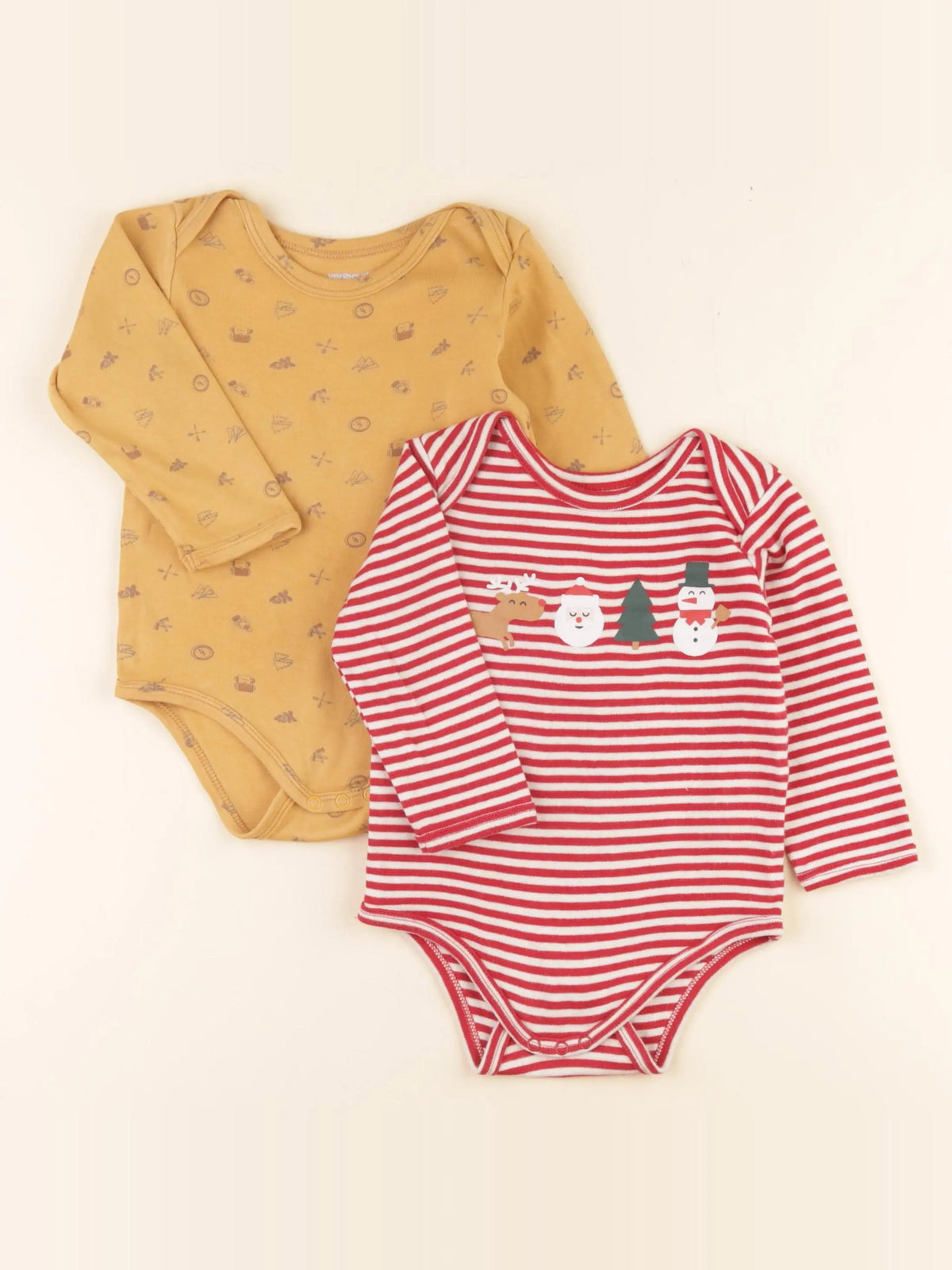 Vertbaudet - lot de 2 bodies en coton multicolore - 18 mois