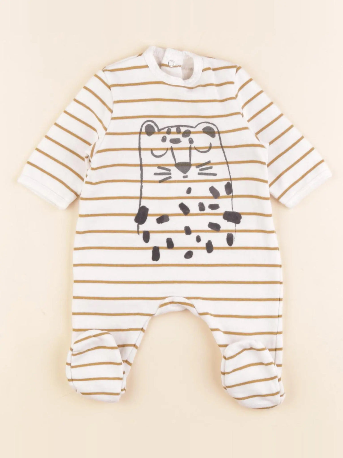 La Redoute - pyjama coton blanc, marron - 1 mois