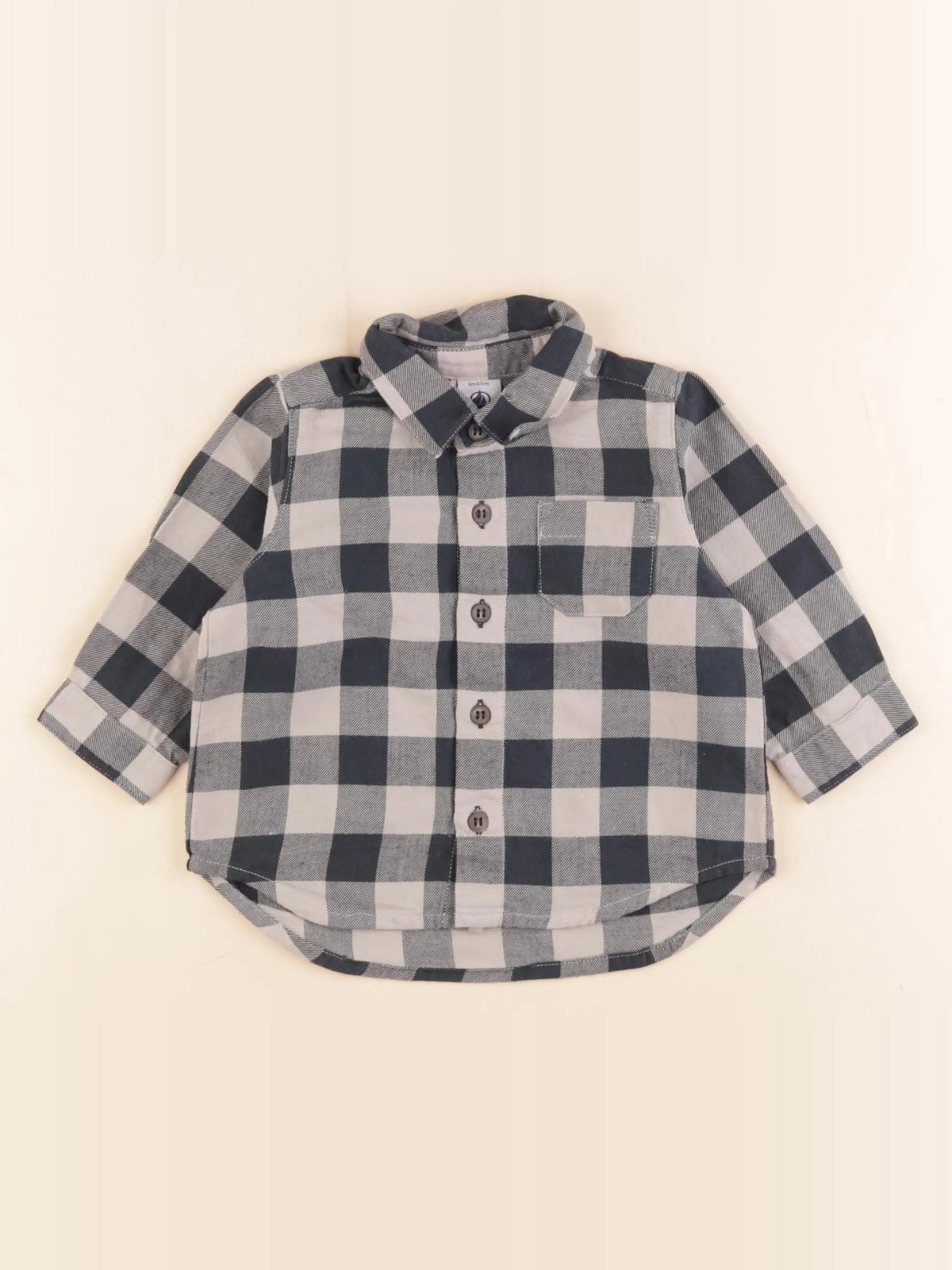 Petit Bateau - chemise bleu, blanc - 6 mois