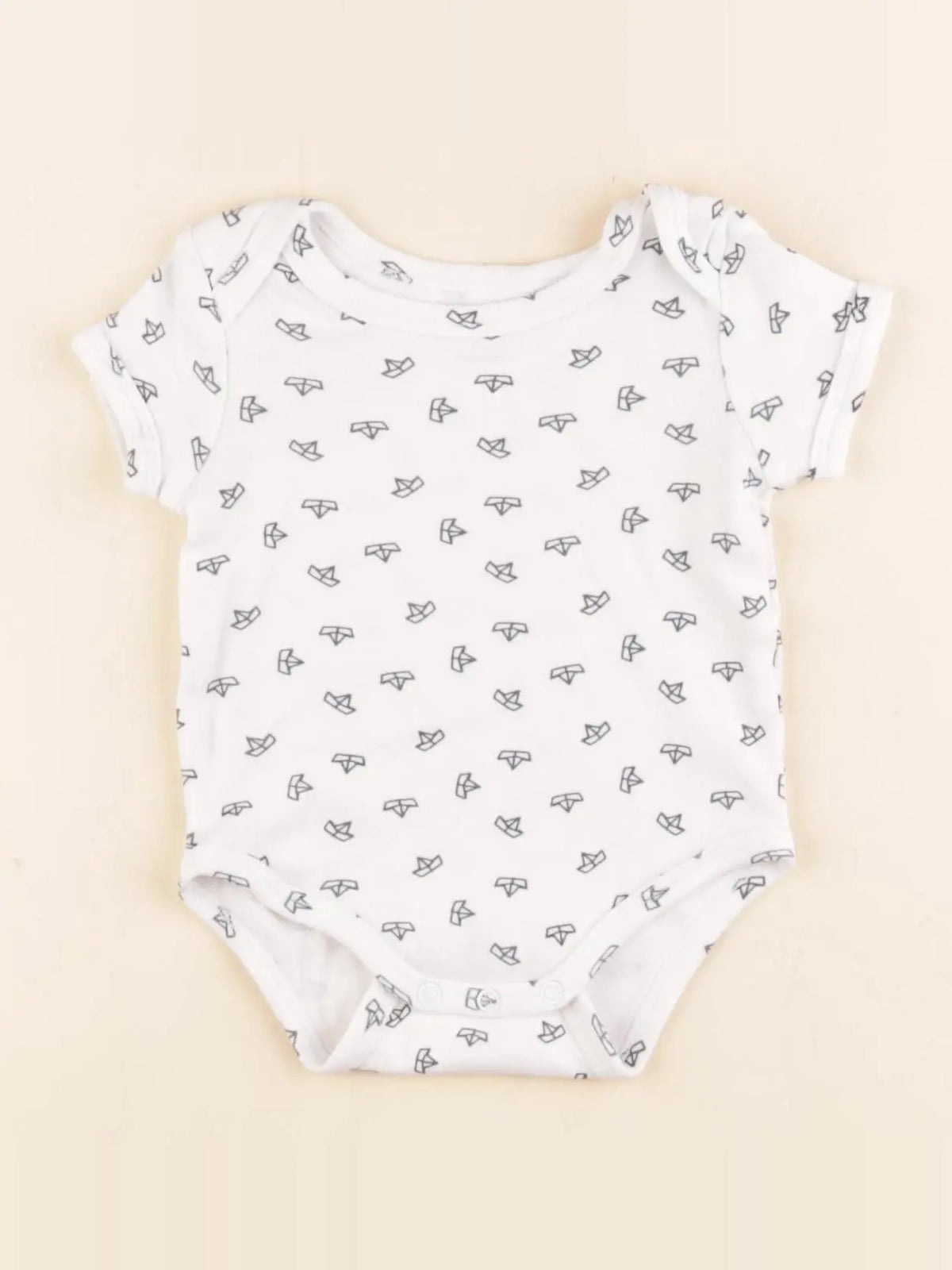 Vertbaudet - body blanc, bleu - 3 mois