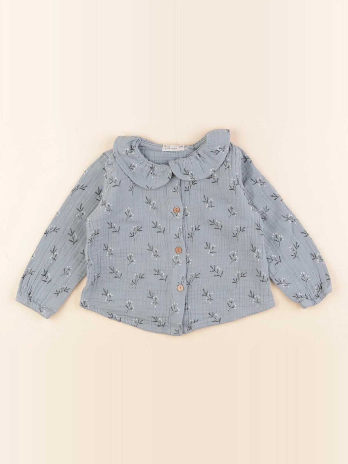 Little Cigogne - blouse bleu - 12 mois