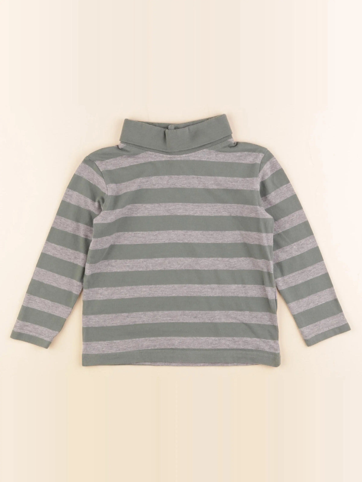 Vertbaudet - sous-pull vert, gris - 4 ans