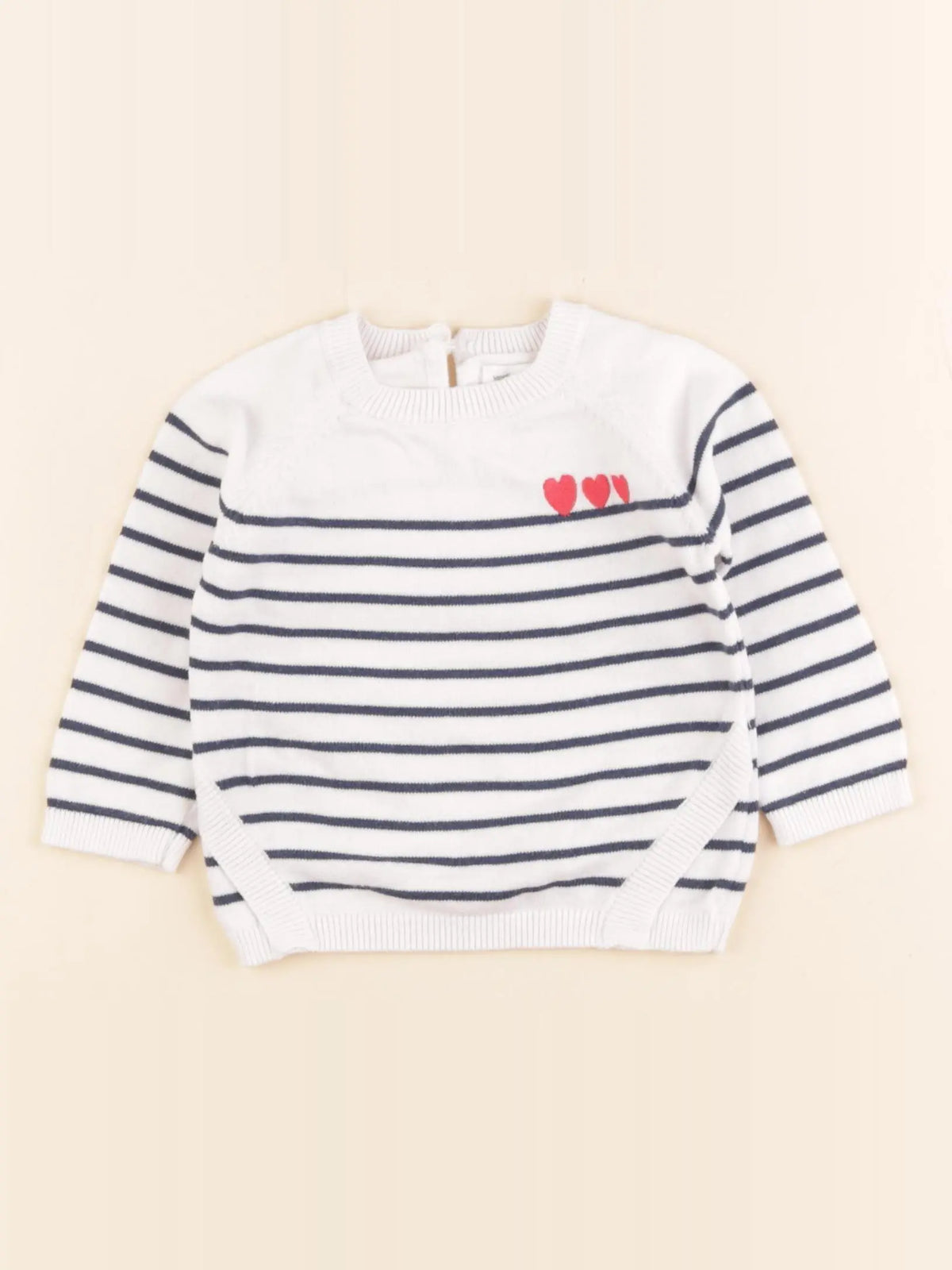 Vertbaudet - pull blanc - 6 mois
