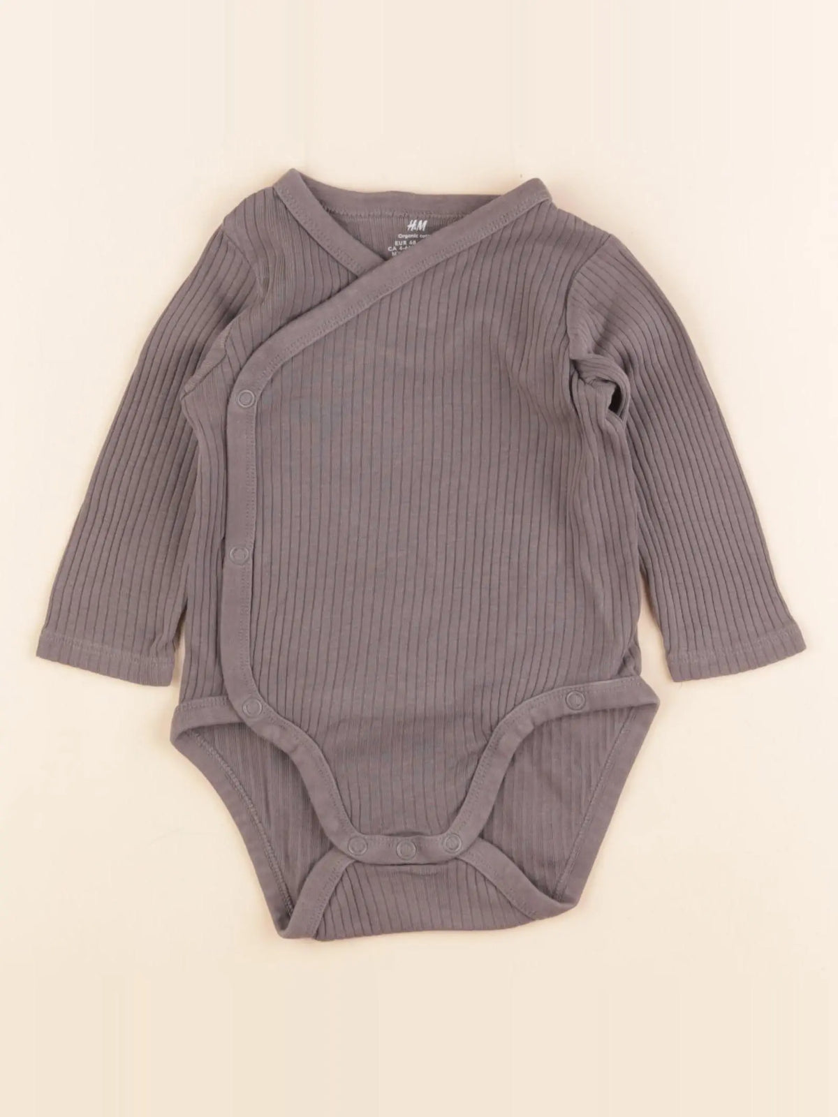 H&M - body gris - 4/6 mois