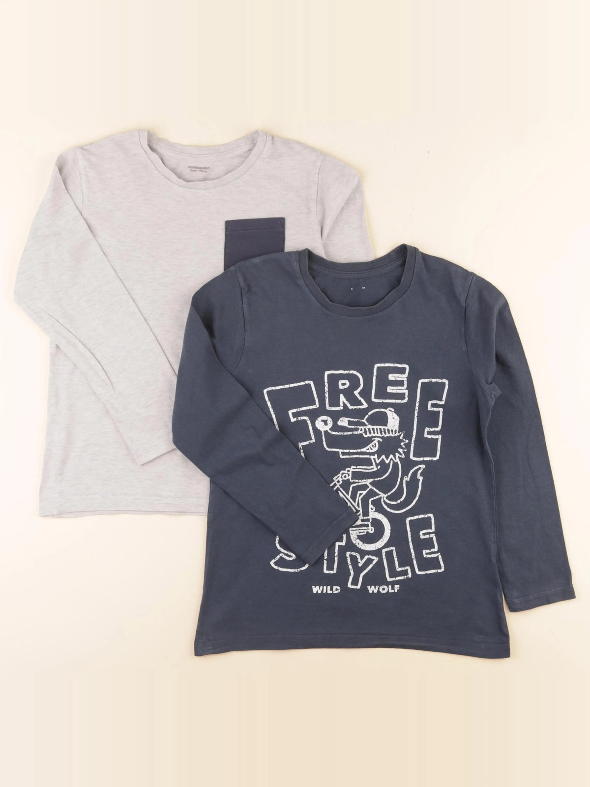 Vertbaudet - lot de 2 tee-shirts bleu - 10 ans