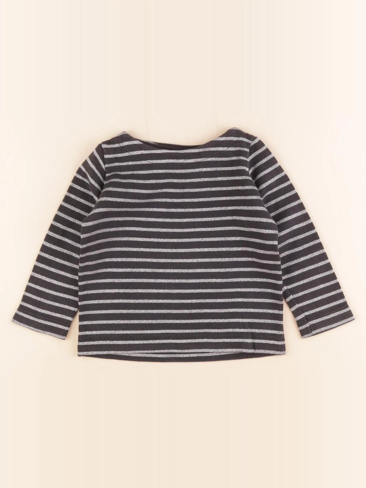 Petit Bateau - tee-shirt gris, argent - 2 ans