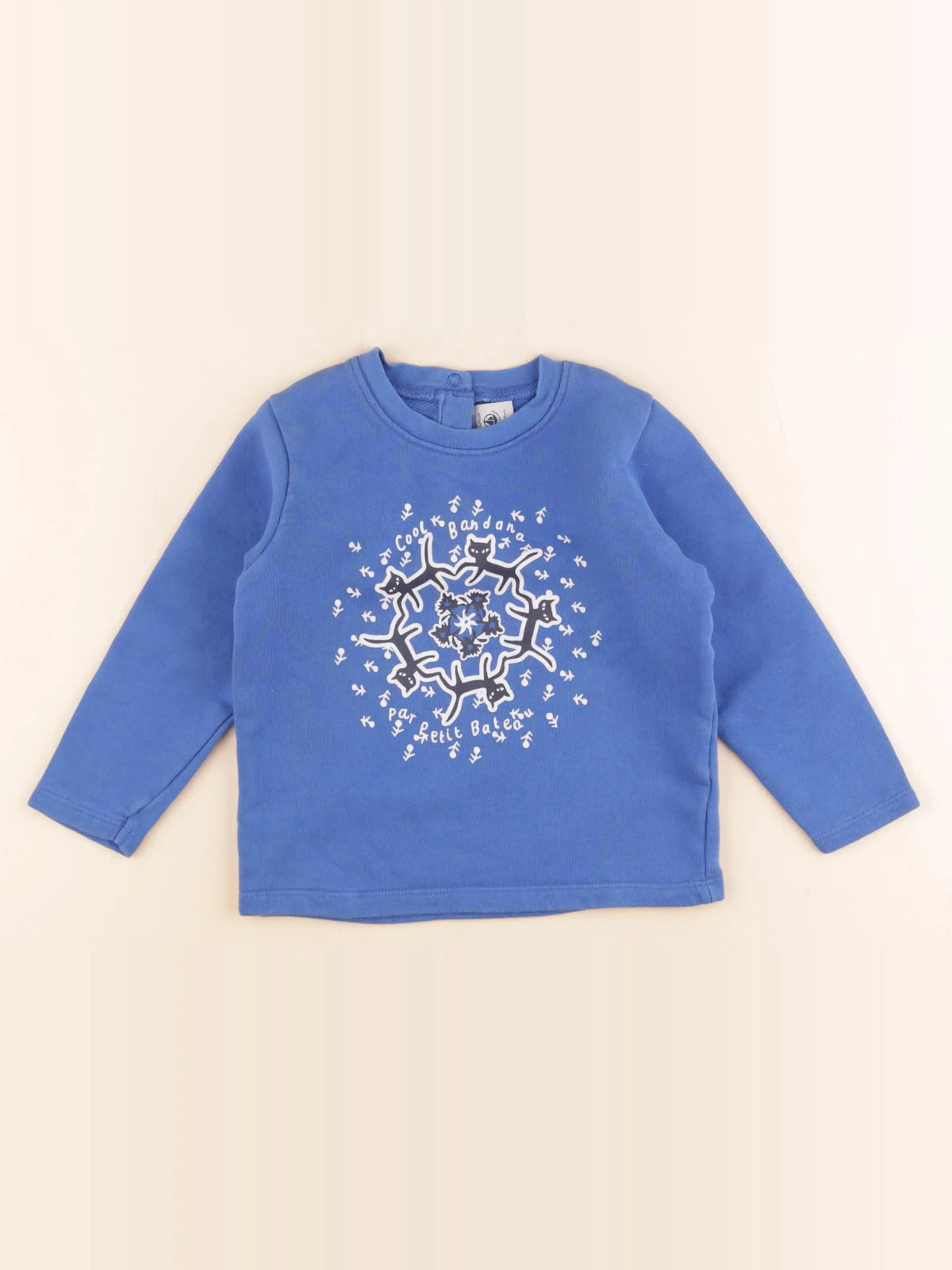 Petit Bateau - sweat bleu - 36 mois
