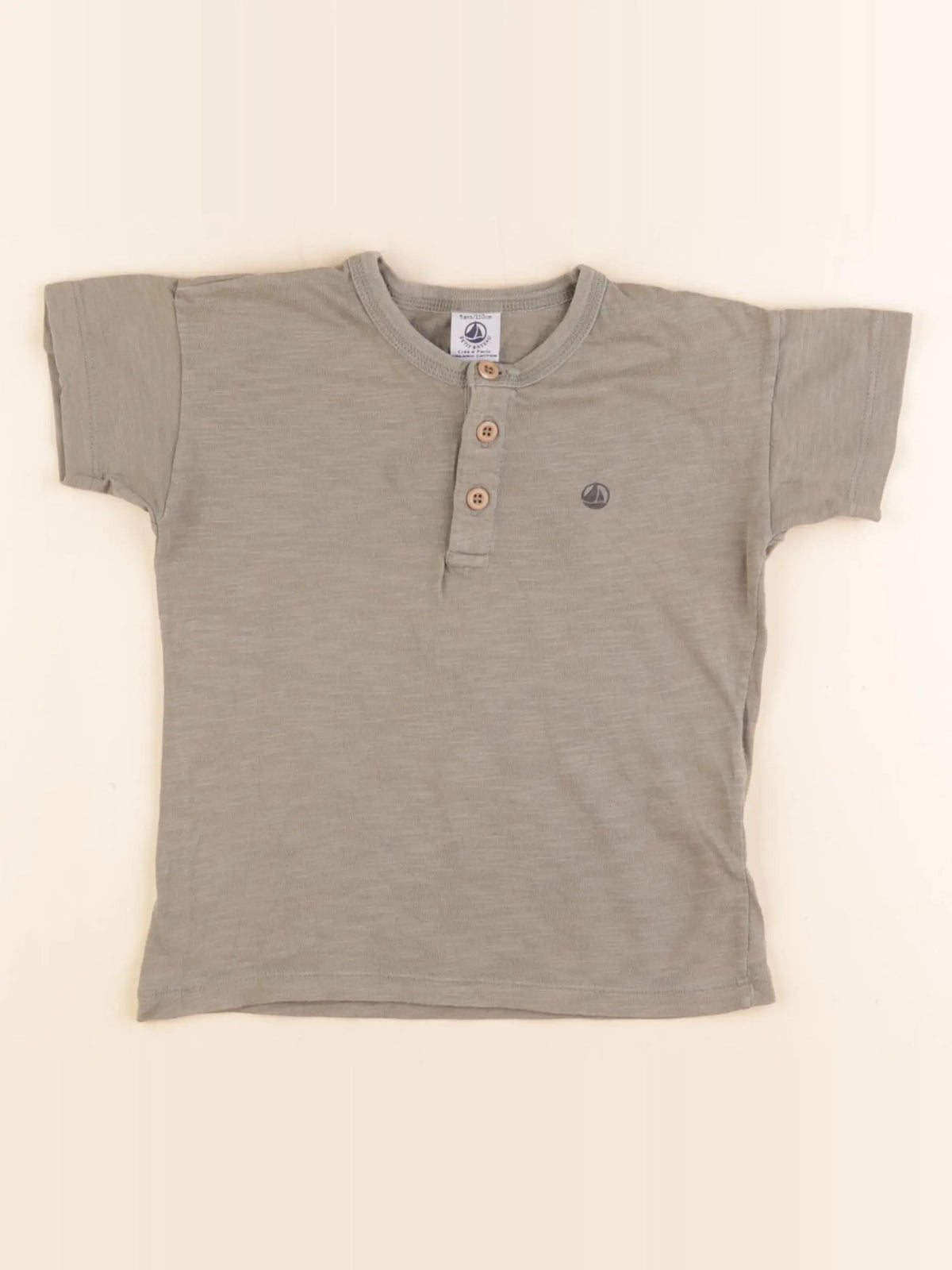 Petit Bateau - tee-shirt vert - 5 ans