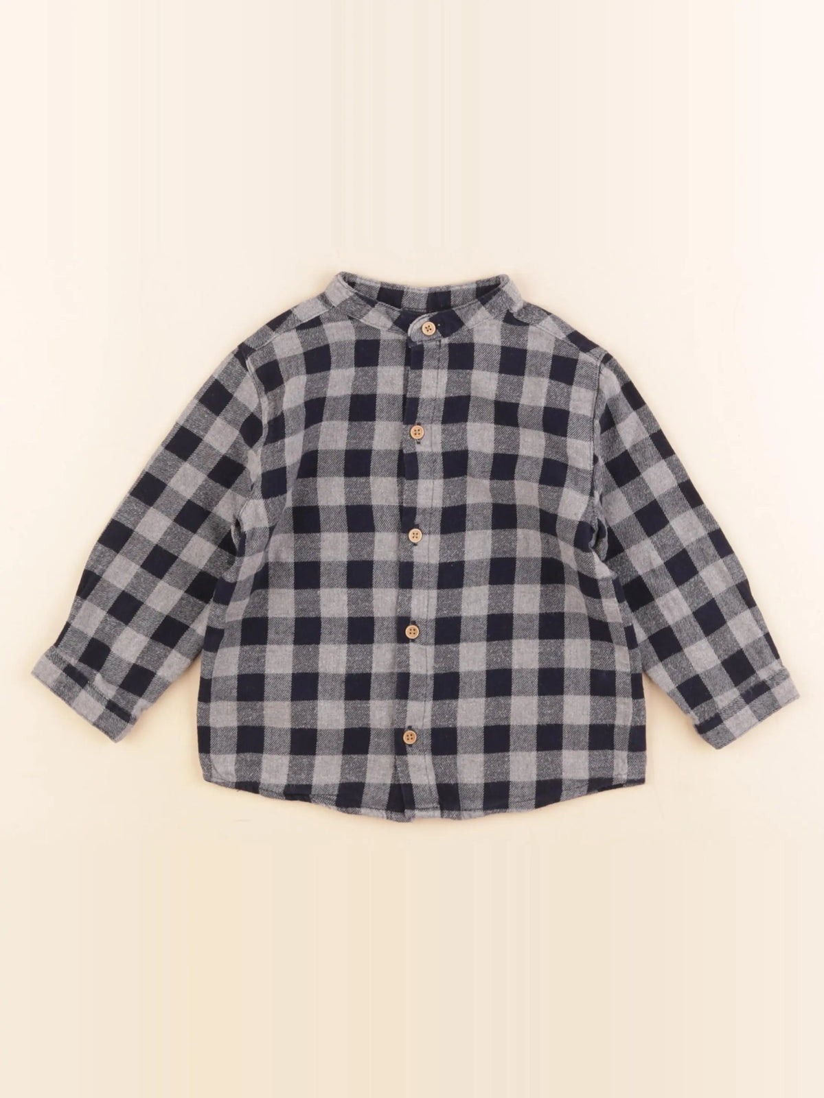 Boutchou - chemise bleu, gris - 18 mois