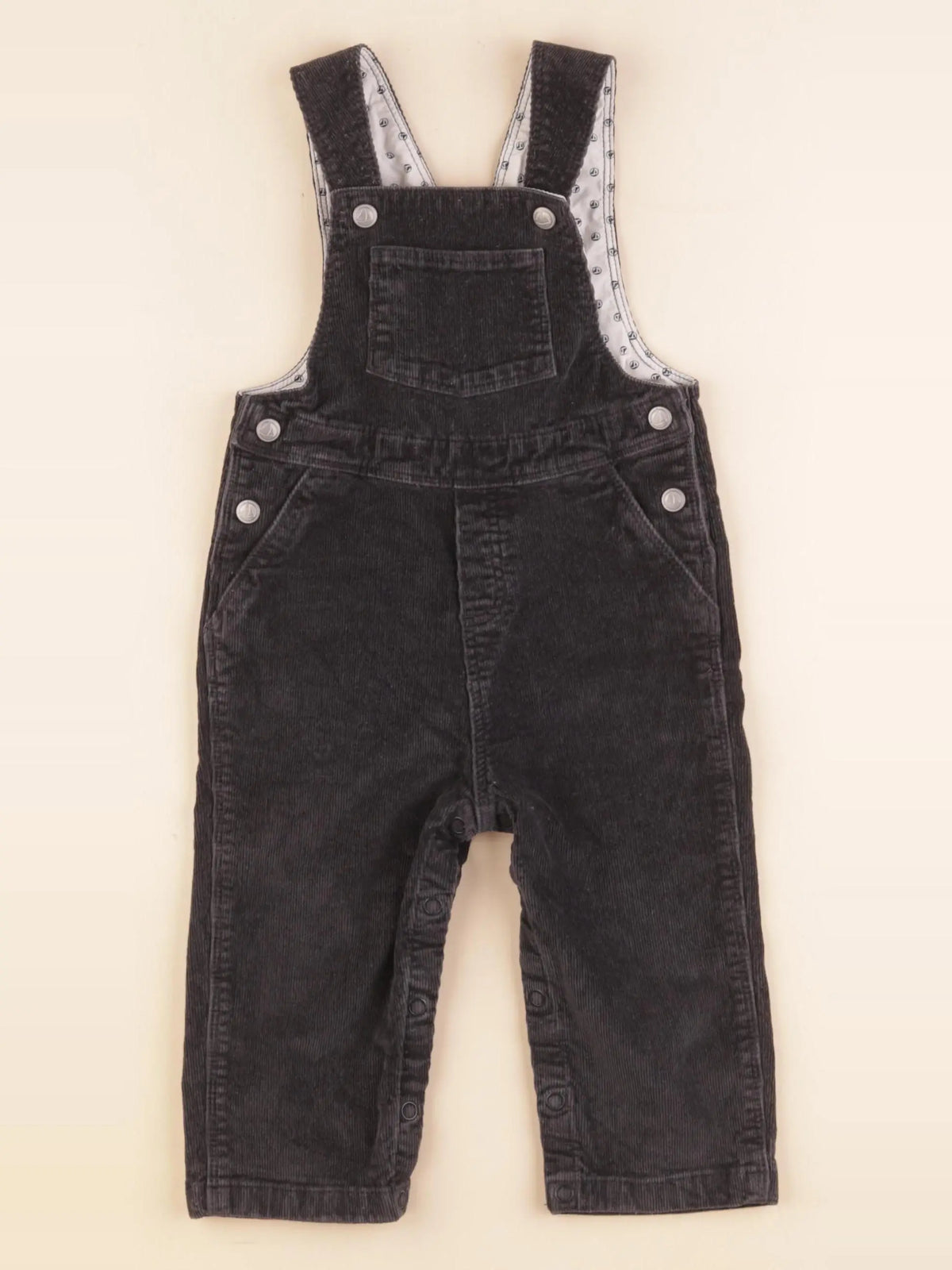 Petit Bateau - salopette gris - 12 mois