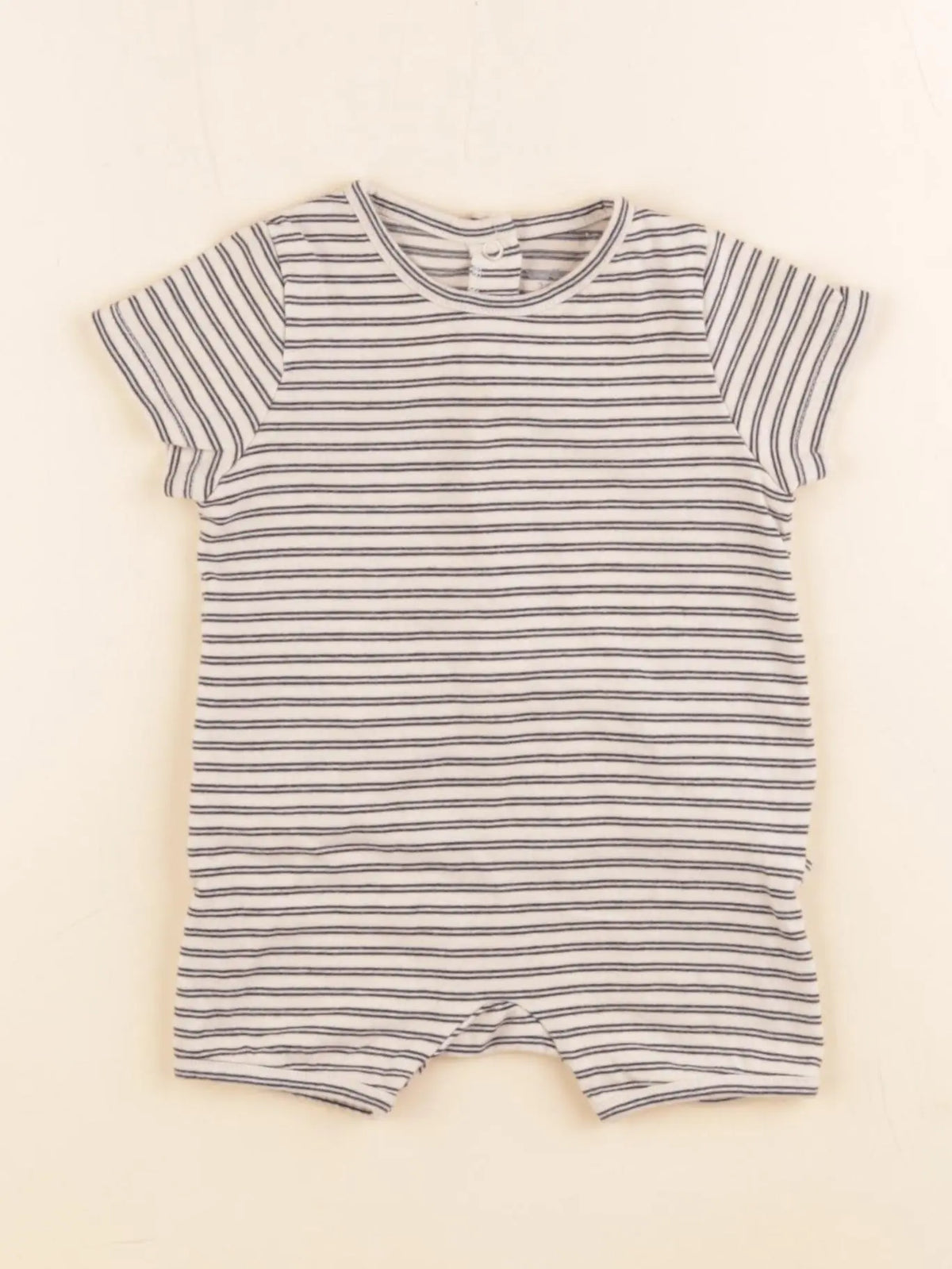 Vertbaudet - pyjama coton beige, bleu - 3 mois