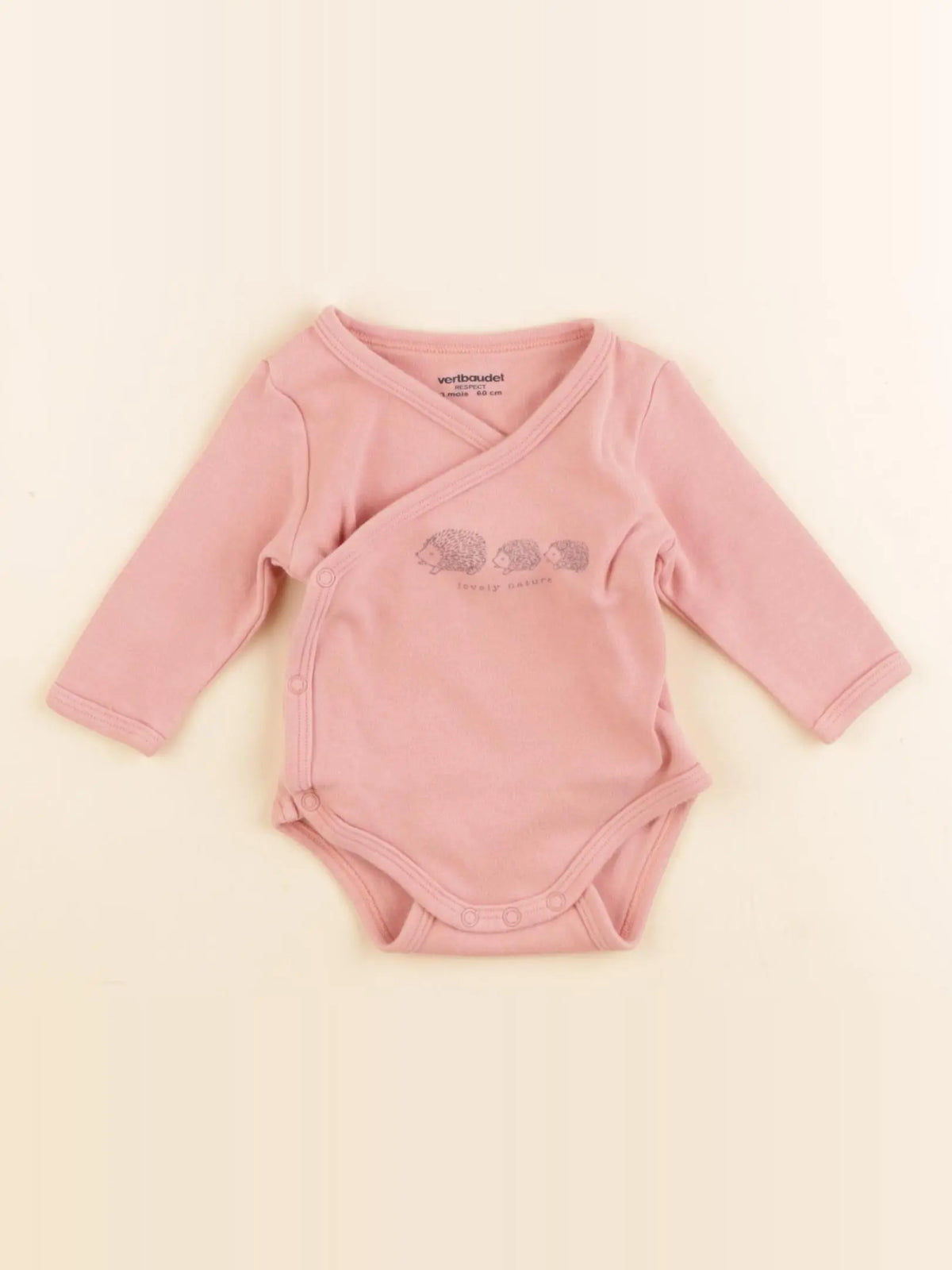 Vertbaudet - body rose - 3 mois