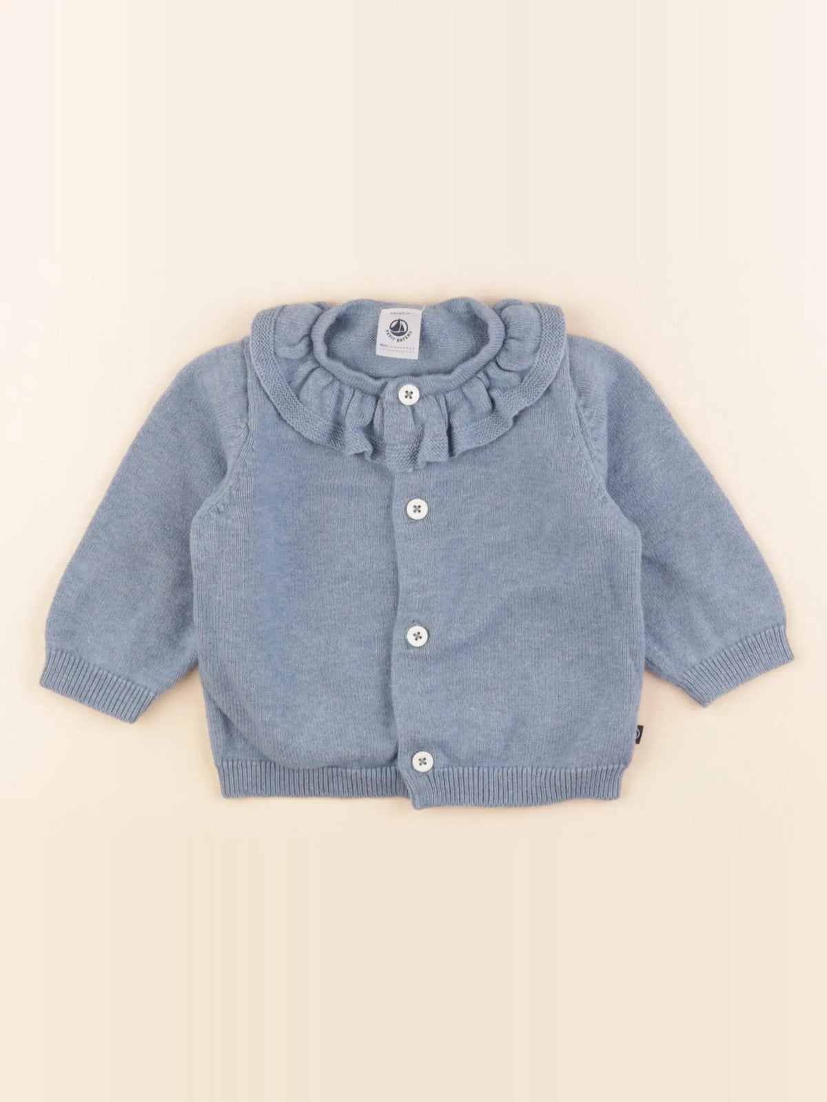 Petit Bateau - gilet bleu - 6 mois