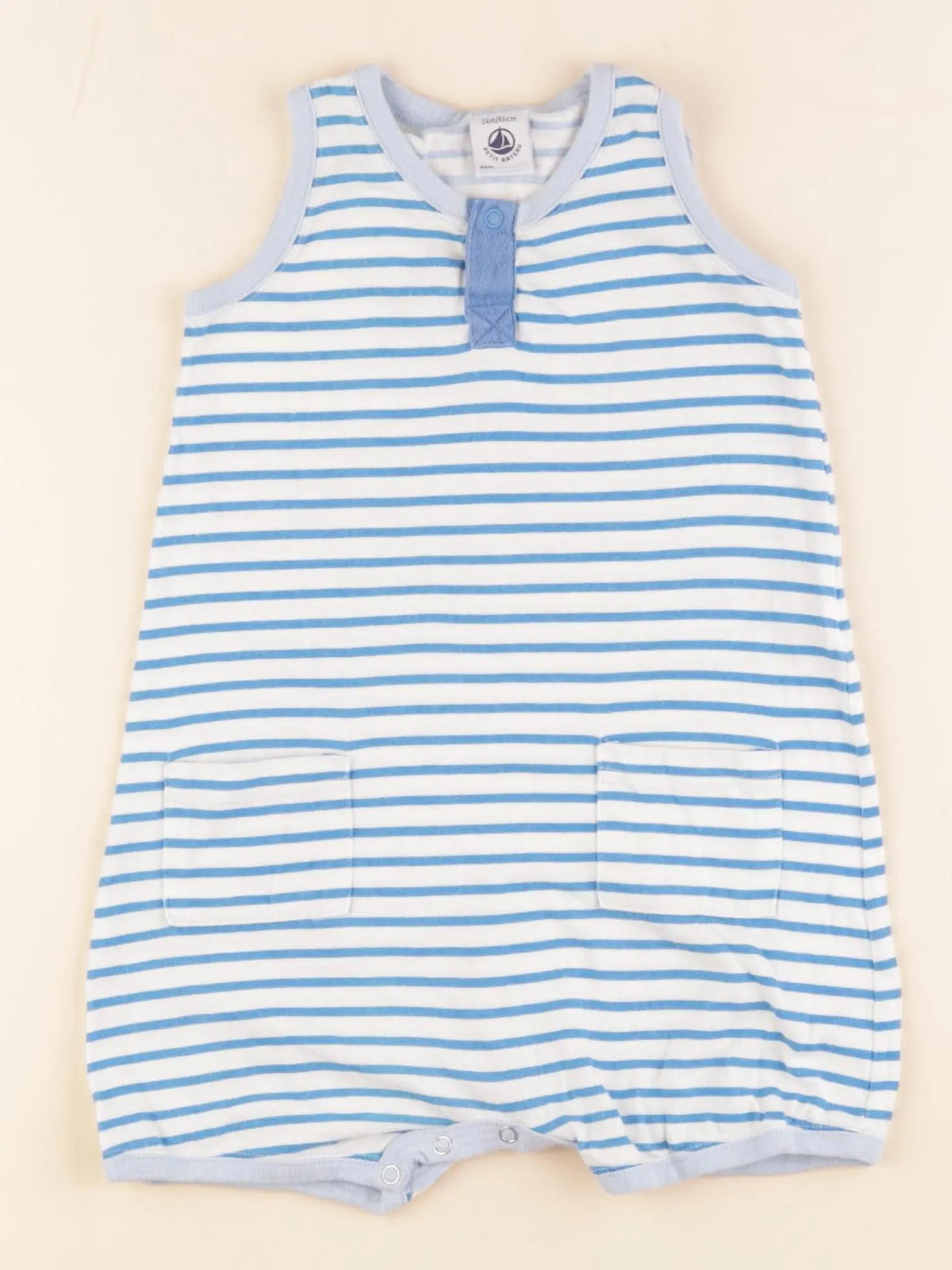 Petit Bateau - pyjama coton bleu - 24 mois