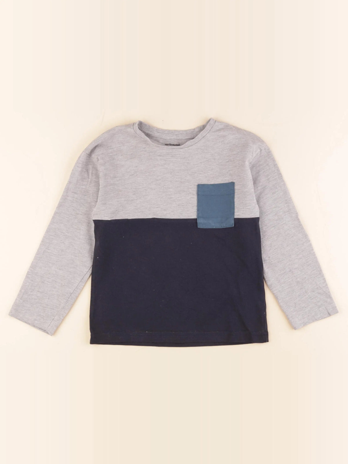 Vertbaudet - tee-shirt bleu, gris - 6 ans