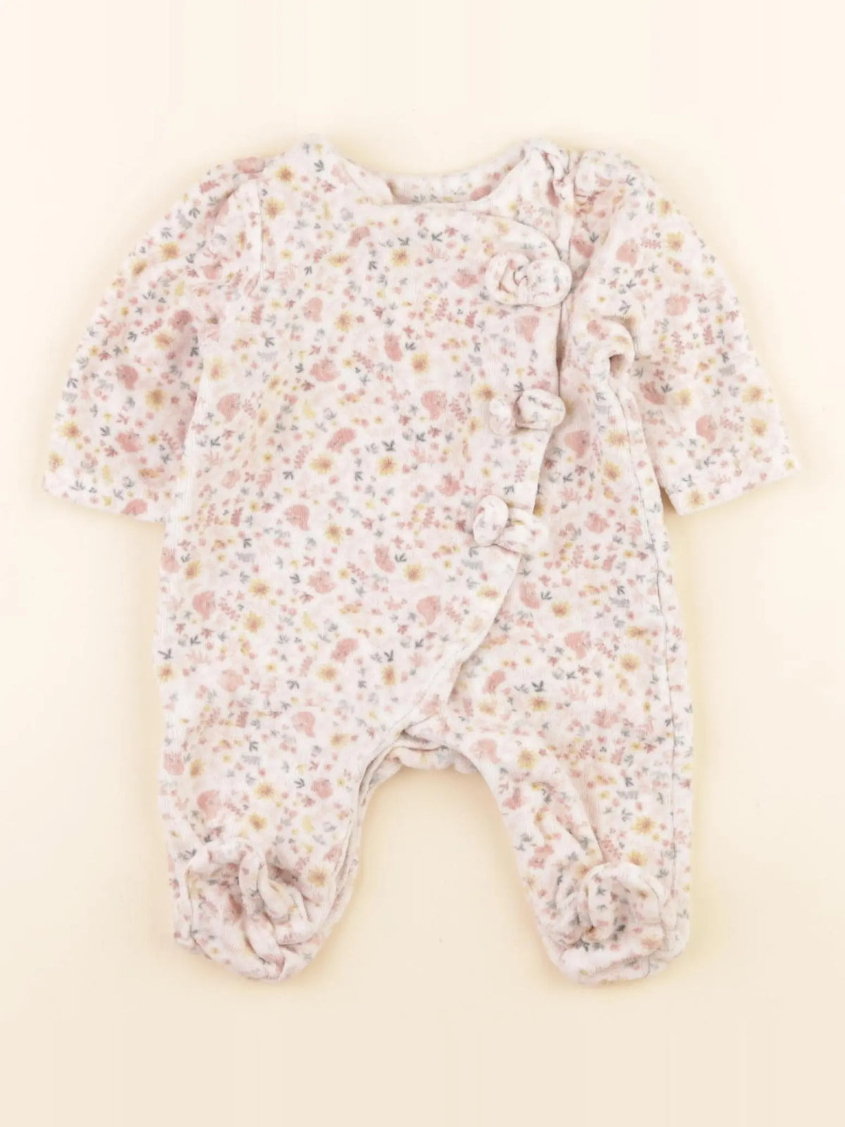 Tape à l'oeil - pyjama velours multicolore - 1 mois