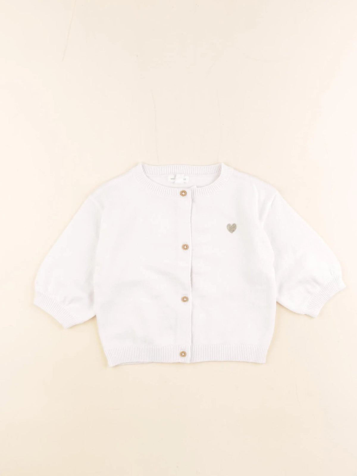 Vertbaudet - gilet blanc - 9 mois