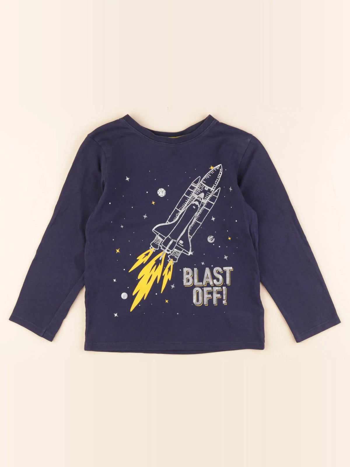 H&M - tee-shirt bleu - 4/6 ans