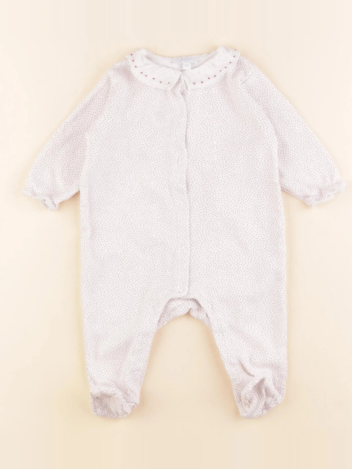 Jacadi - pyjama coton blanc, rouge - 6 mois