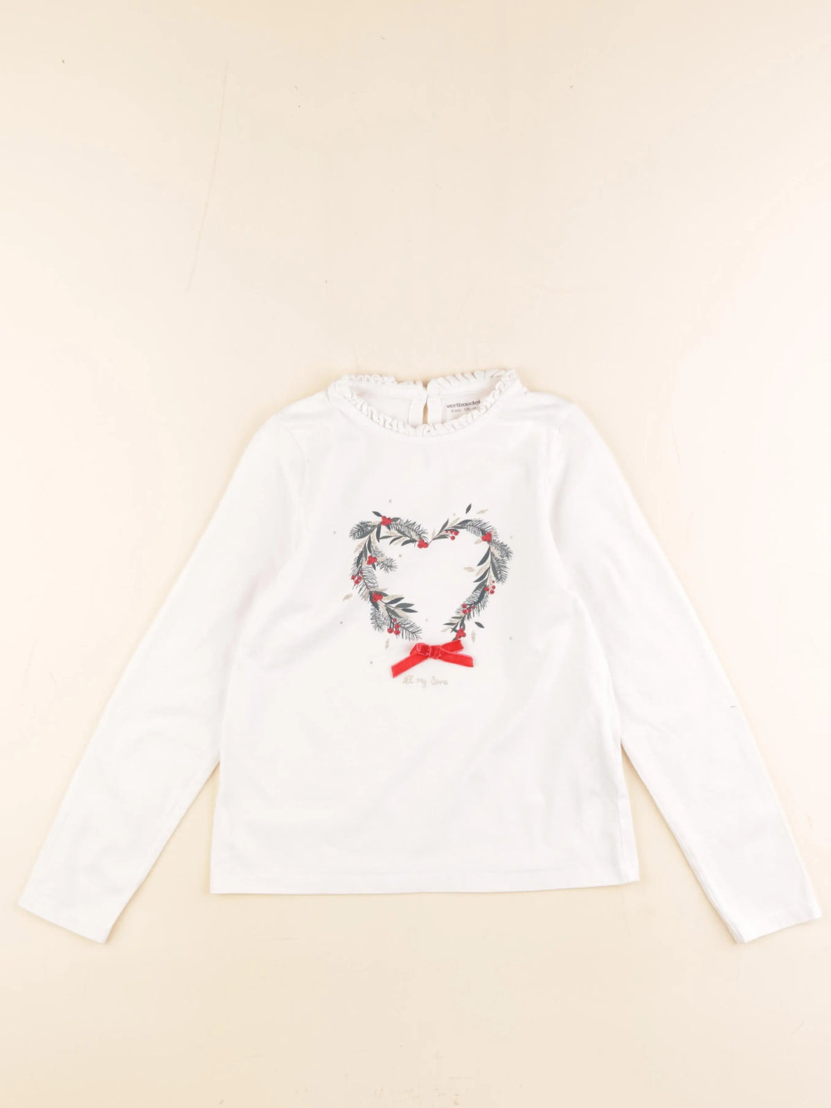 Vertbaudet - tee-shirt blanc - 8 ans