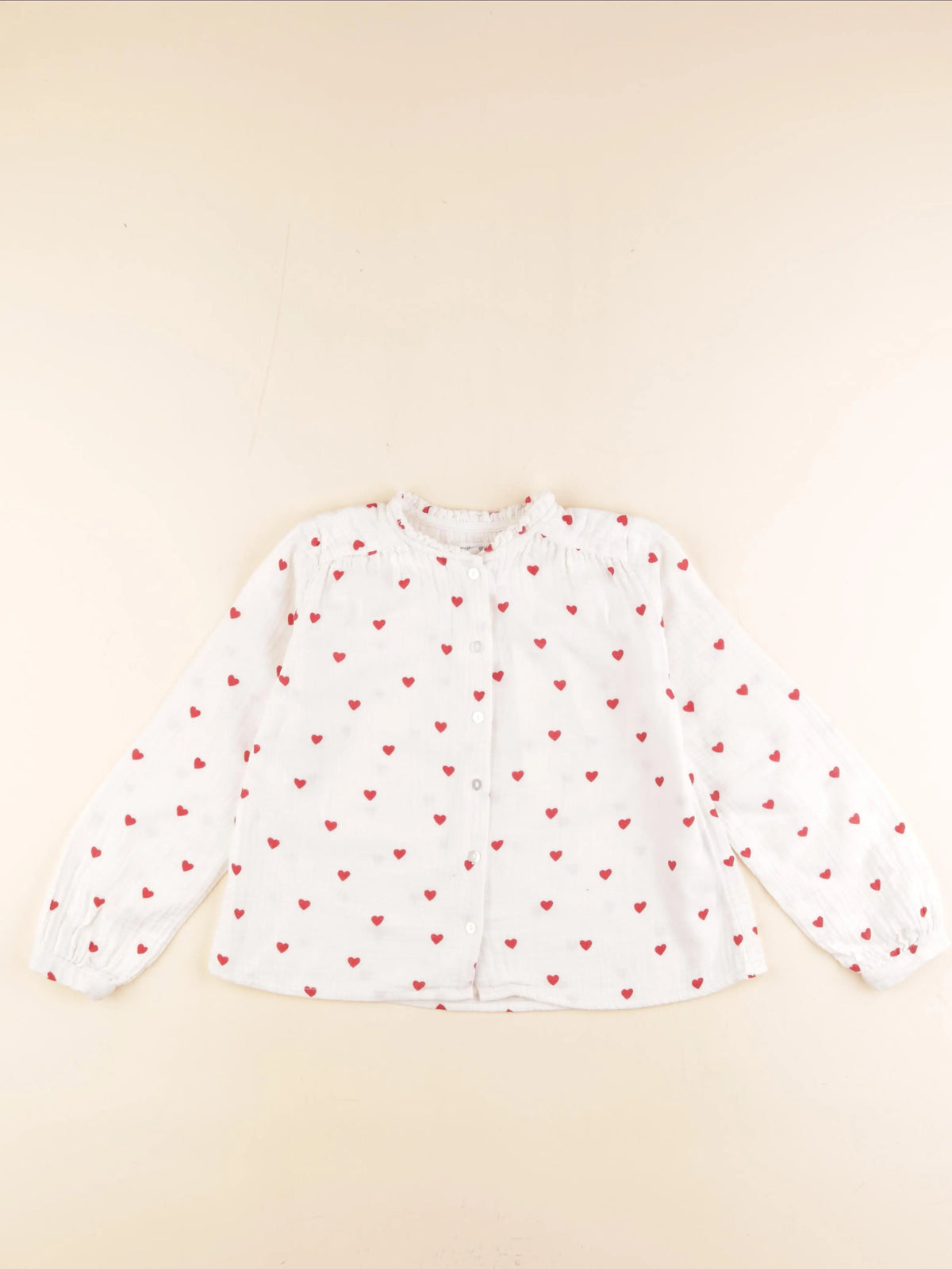 Vertbaudet - blouse blanc, rouge - 8 ans