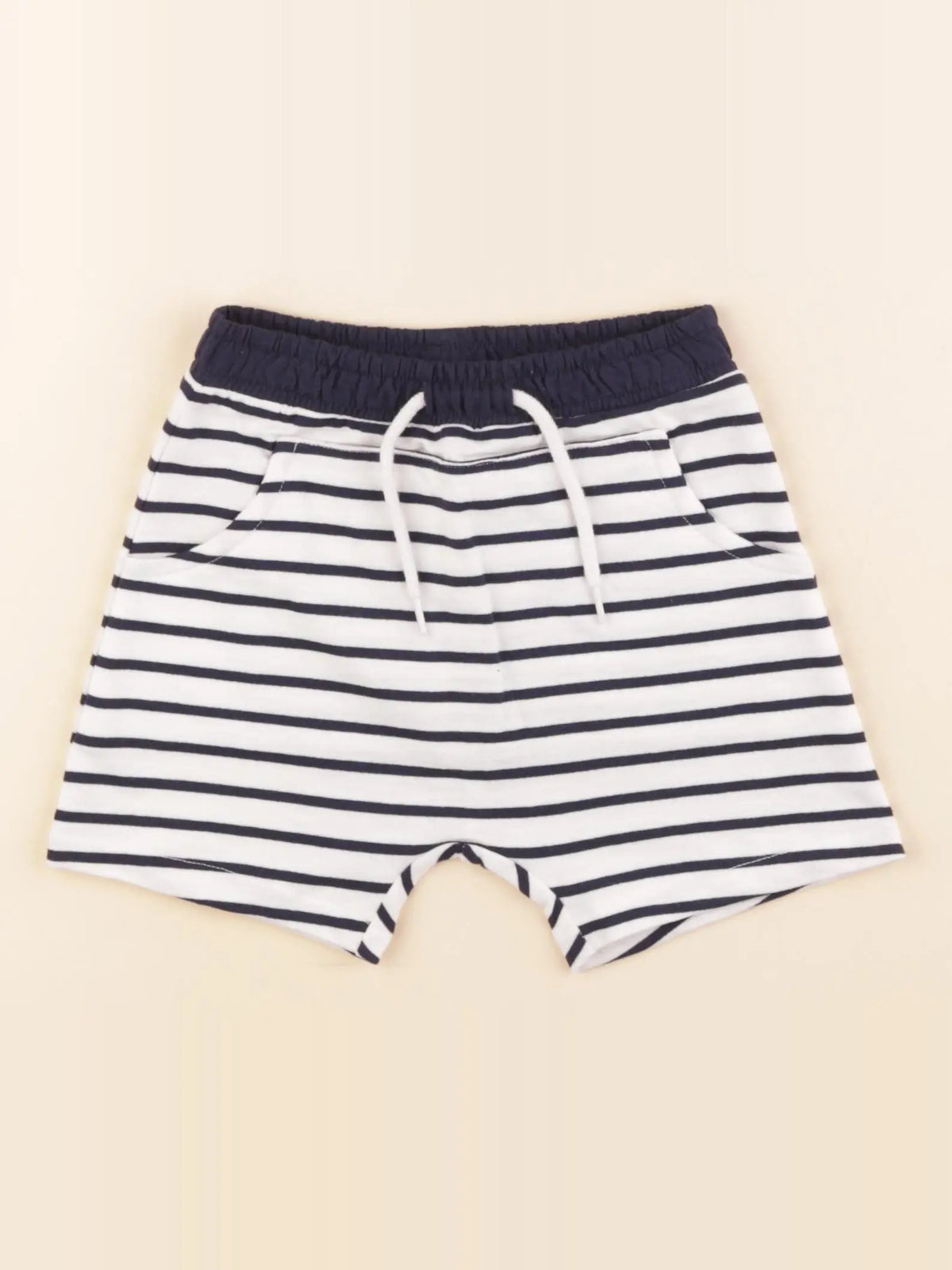 Vertbaudet - short blanc, bleu - 24 mois