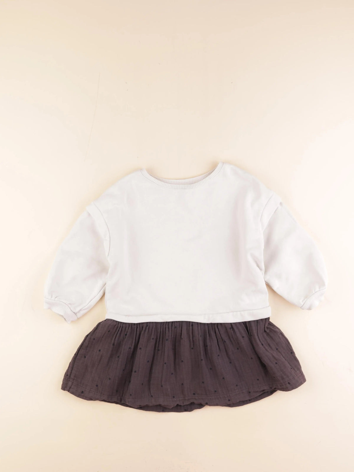 Zara - robe blanc, gris - 3/4 ans