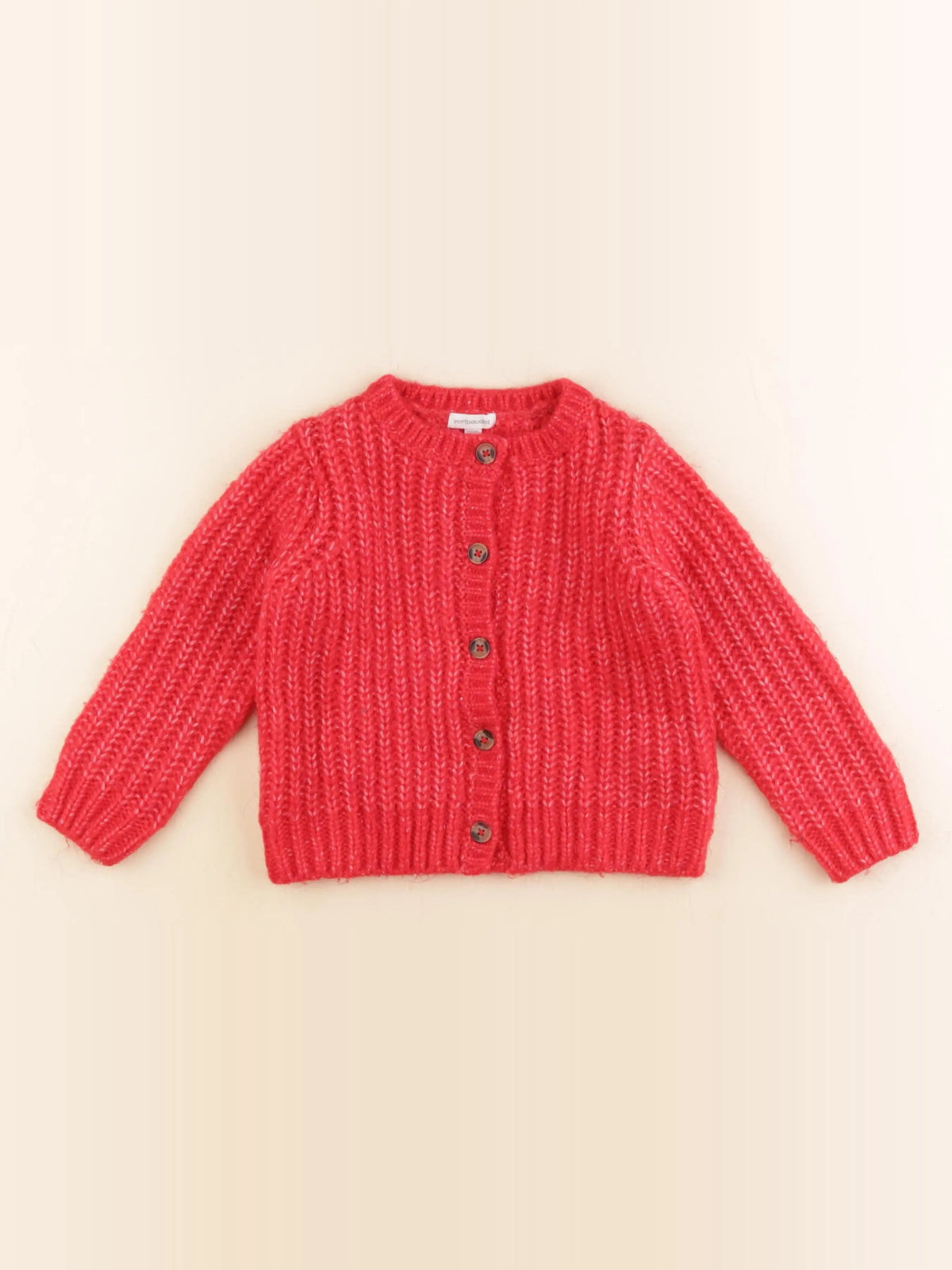 Vertbaudet - gilet rouge - 4 ans