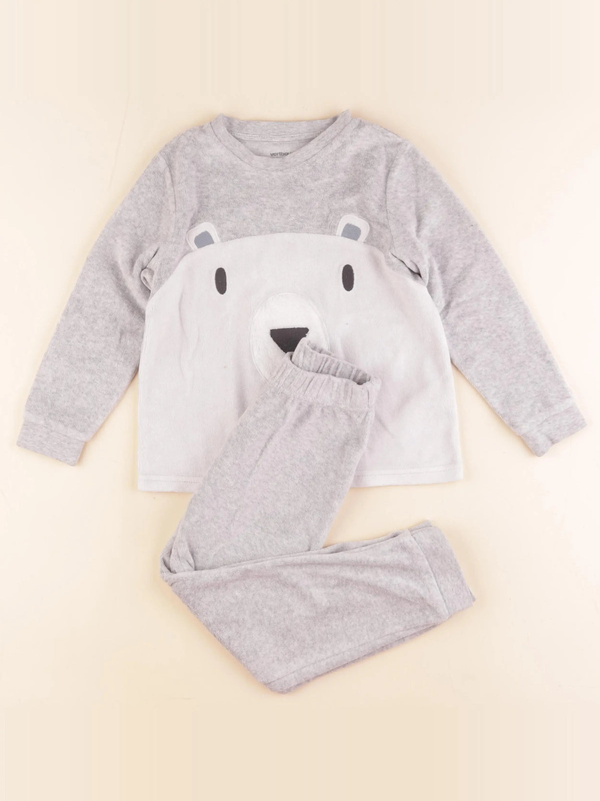 Vertbaudet - pyjama velours gris - 5 ans