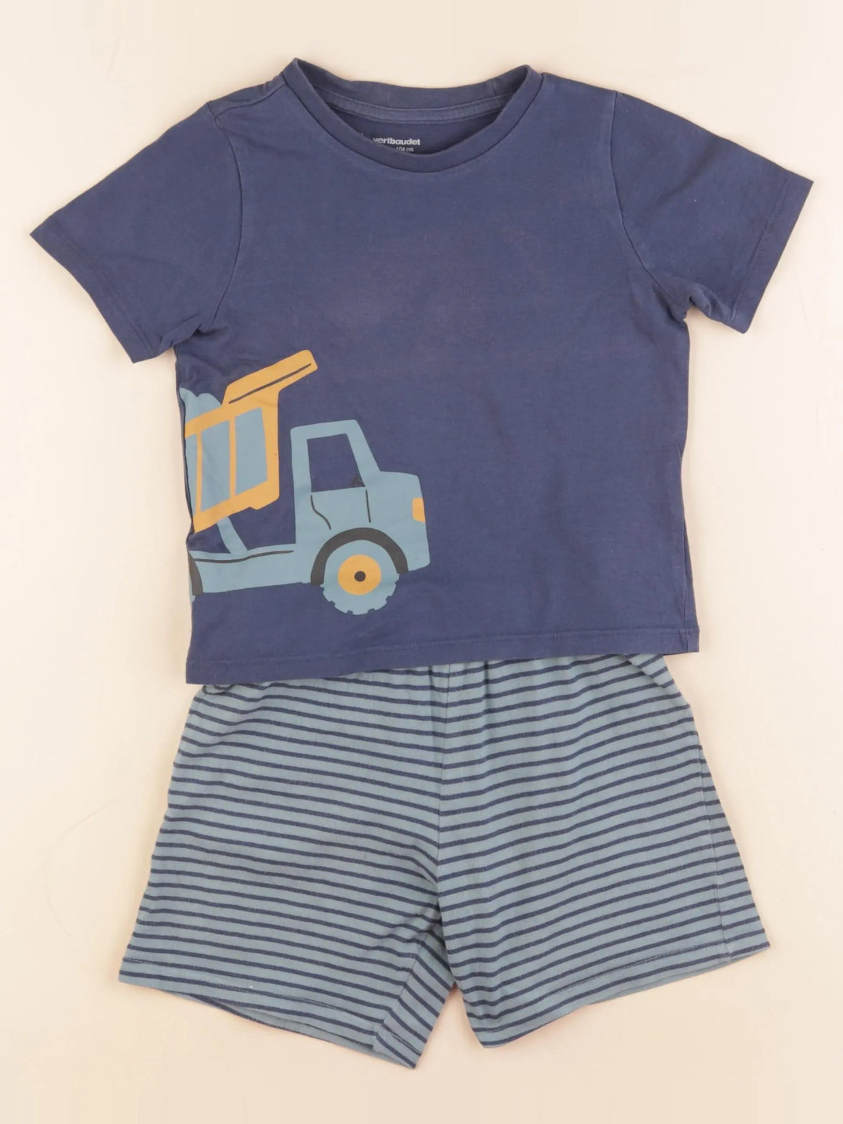 Vertbaudet - pyjama coton bleu - 4 ans