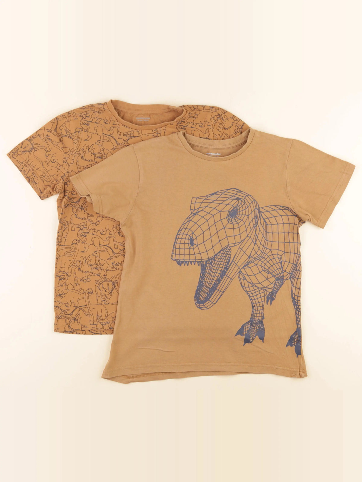 Vertbaudet - lot de 2 tee-shirts marron - 10 ans