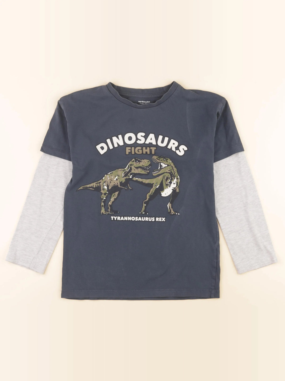 Vertbaudet - tee-shirt bleu, gris - 10 ans