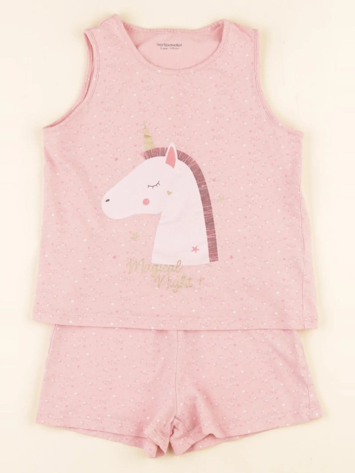 Vertbaudet - pyjama coton rose - 5 ans