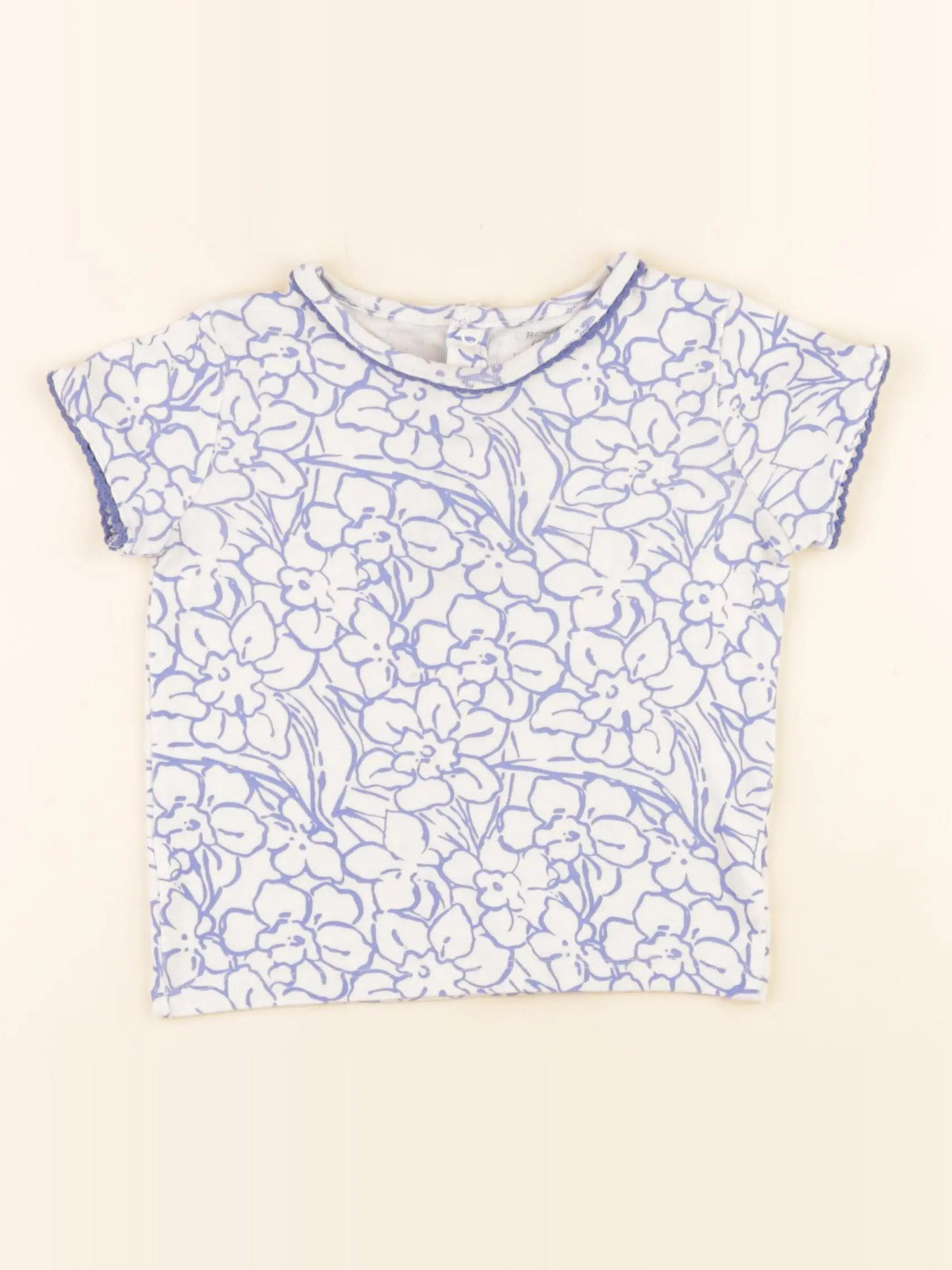 Boutchou - tee-shirt blanc, bleu - 24 mois