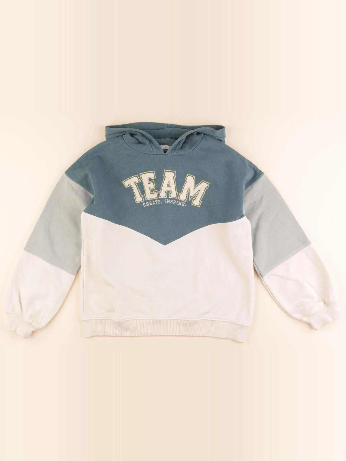 Vertbaudet - sweat blanc, vert - 12 ans