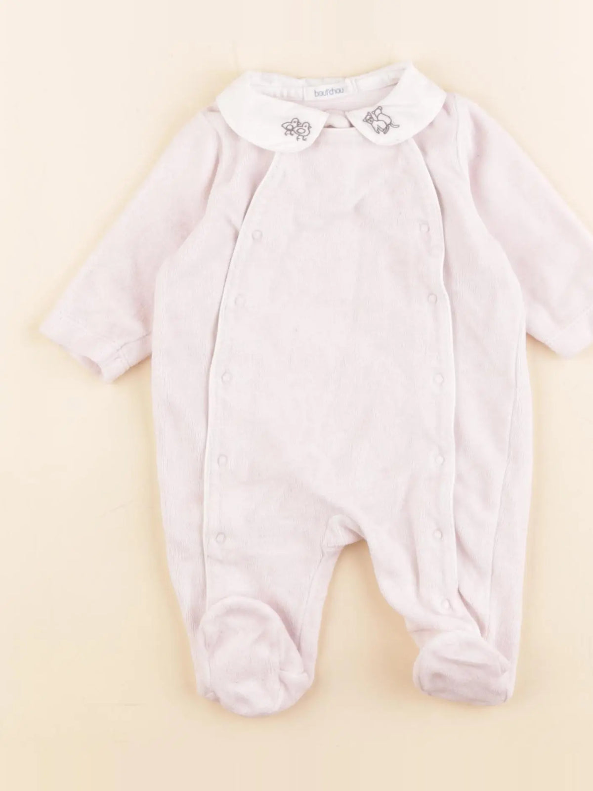 Boutchou - pyjama velours rose - 1 mois