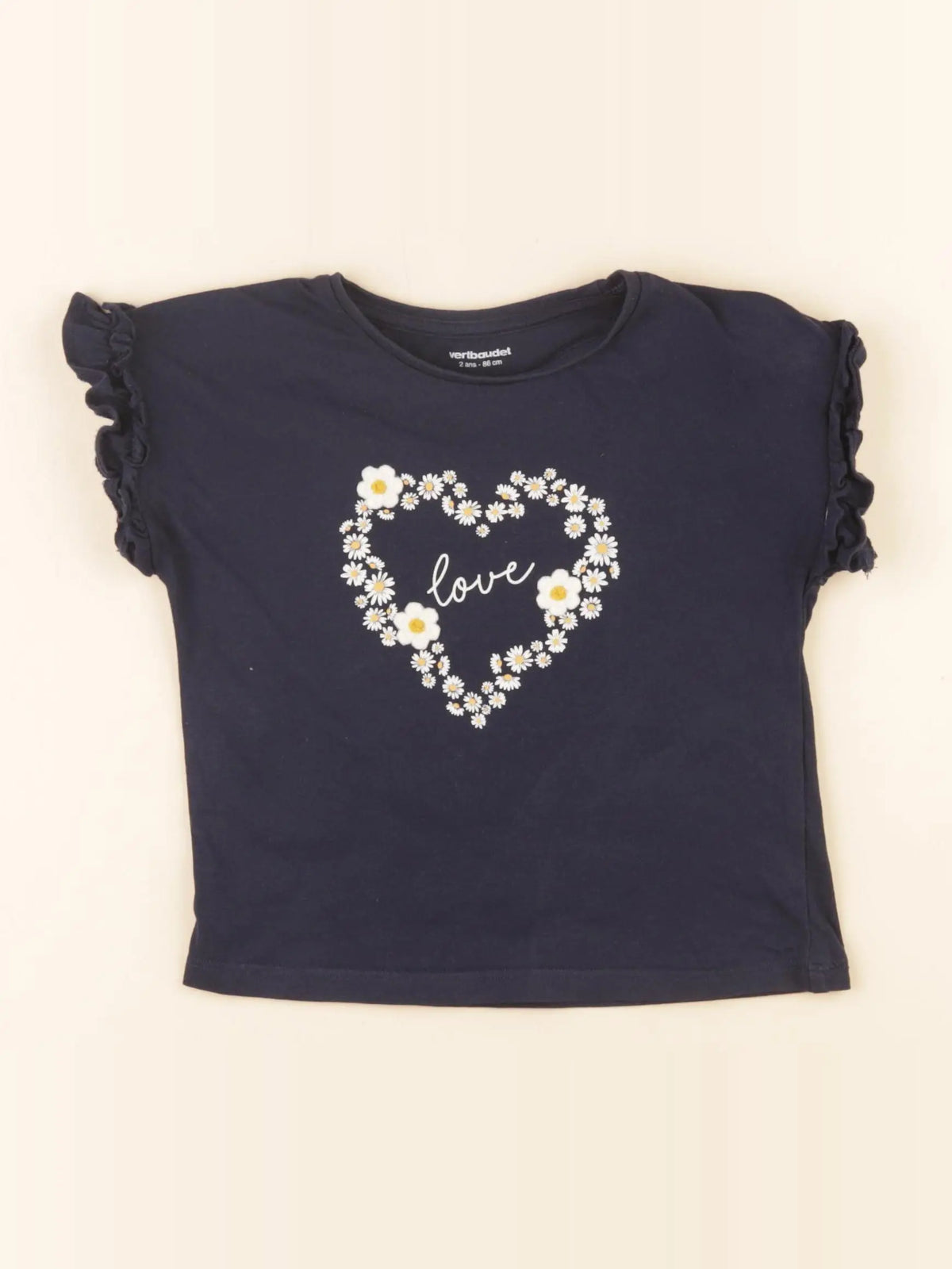 Vertbaudet - tee-shirt bleu - 2 ans