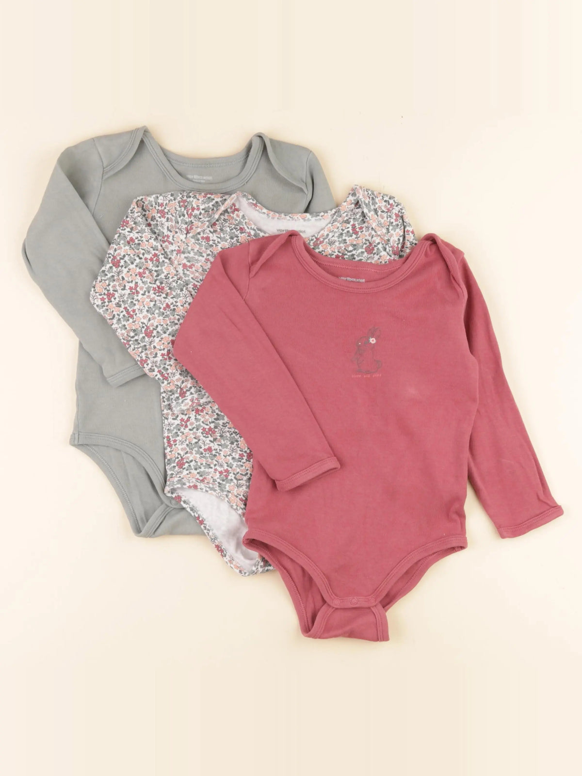 Vertbaudet - lot de 2 bodies en coton multicolore - 36 mois