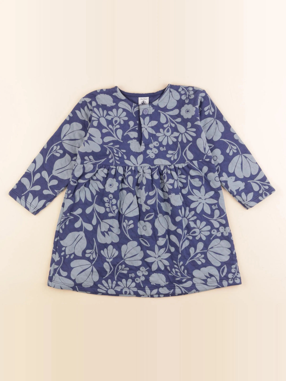 Petit Bateau - robe bleu - 36 mois