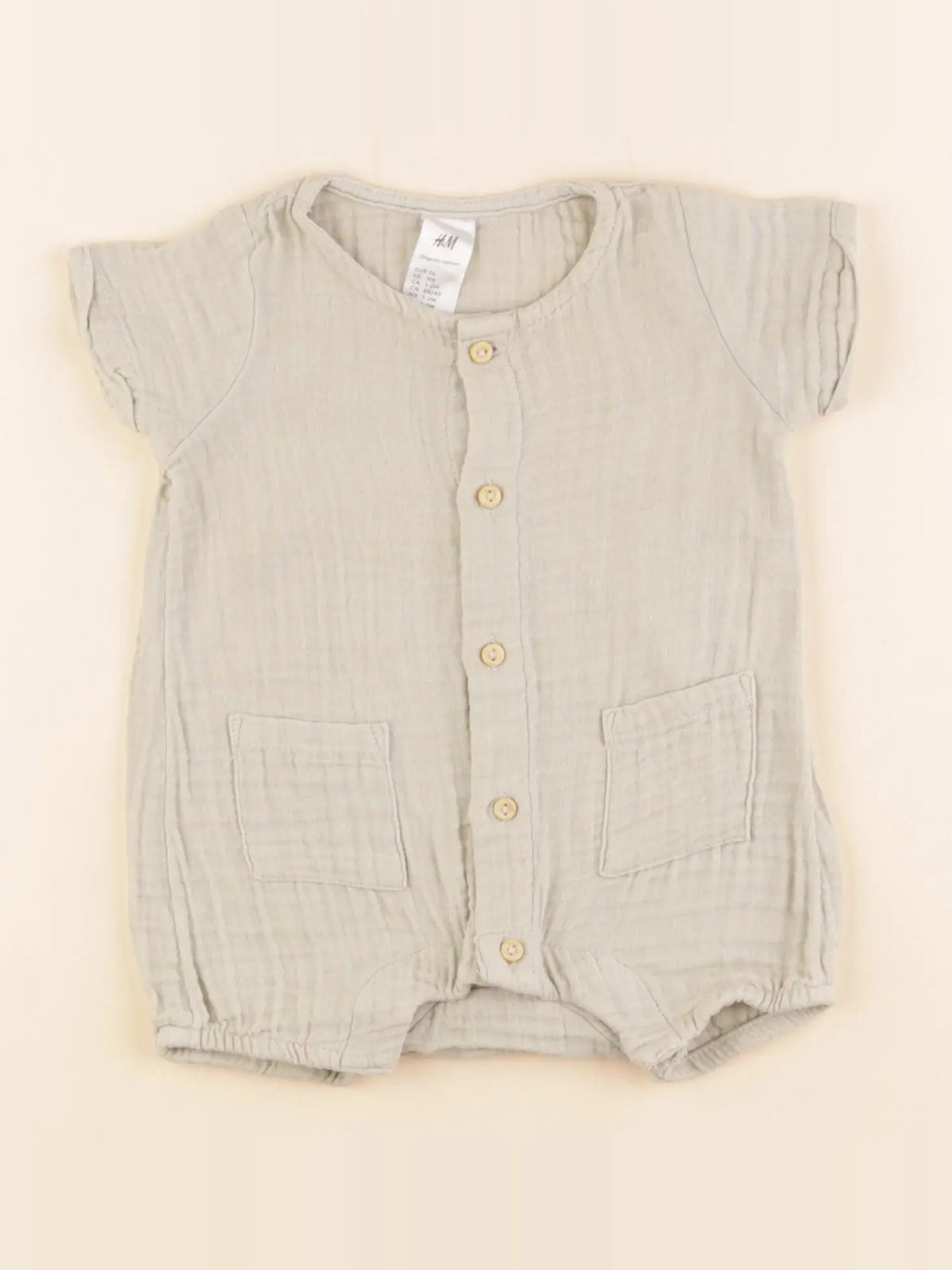 H&M - combinaison vert - 1/2 mois