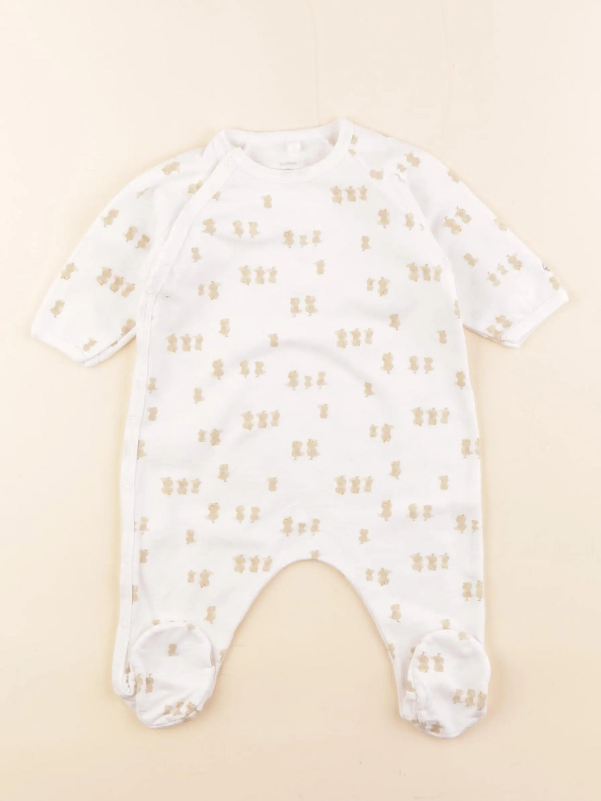 Petit Bateau - pyjama coton blanc - 3 mois